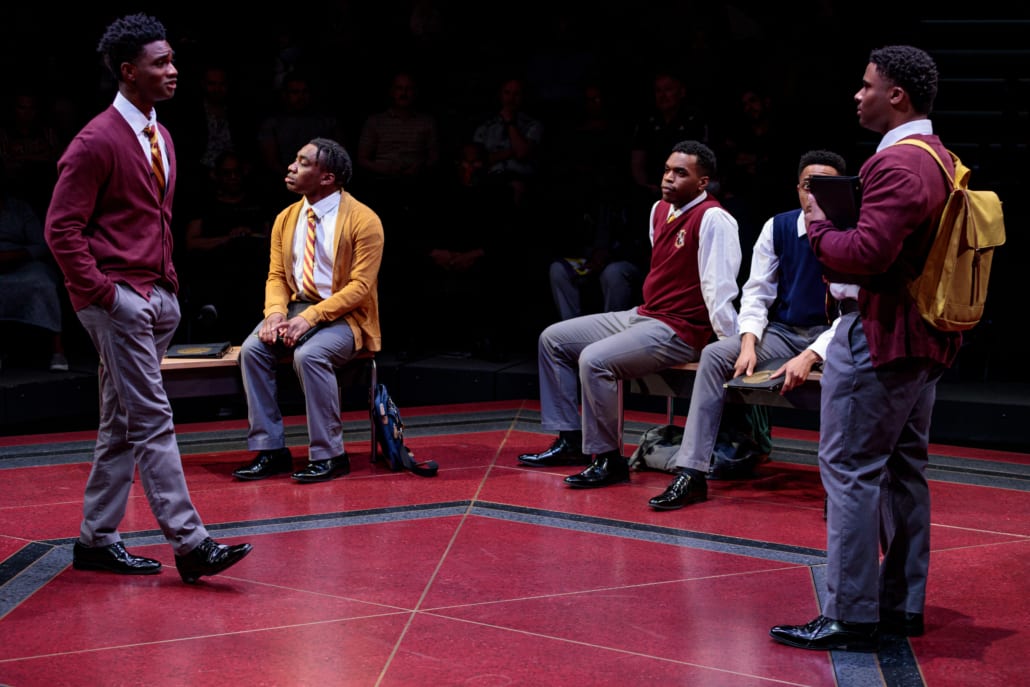 The cast of Choir Boy involved in a conversation onstage