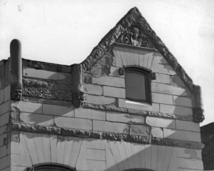 An old photograph of the roof detailing of the House of Mirrors bordello