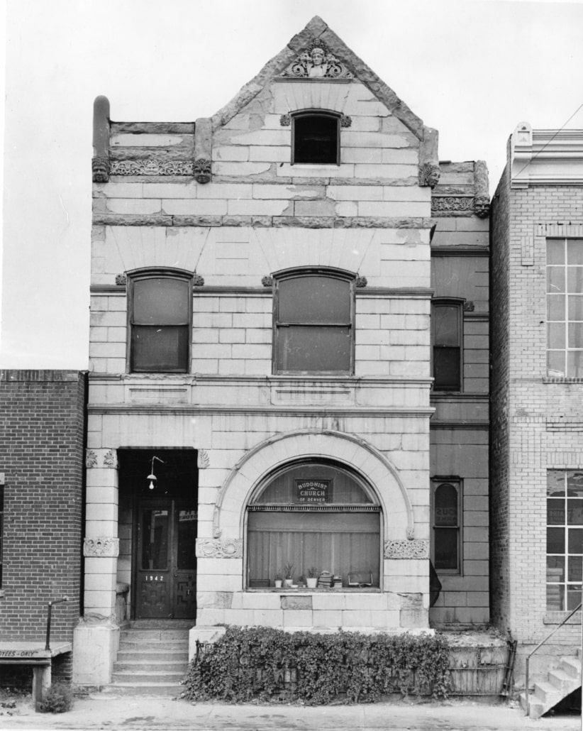 An old photograph of the House of Mirrors bordello after it had been converted to a Buddhist Temple