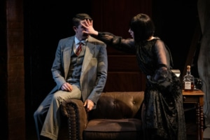 Marco Alberto Robinson and Amelia Pedlow in The 39 Steps. Photos by Jamie Kraus Photography