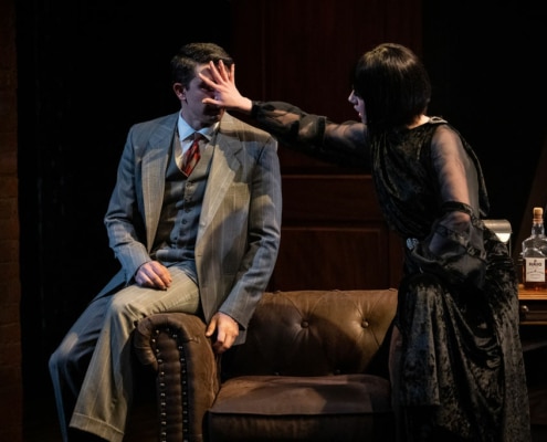 Marco Alberto Robinson and Amelia Pedlow in The 39 Steps. Photos by Jamie Kraus Photography