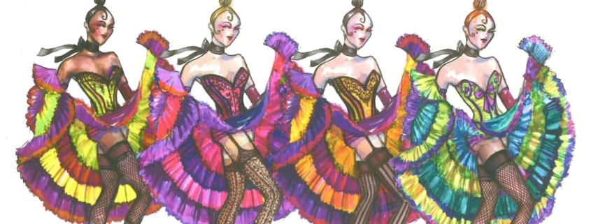 A costume sketch for Moulin Rouge! The Musical