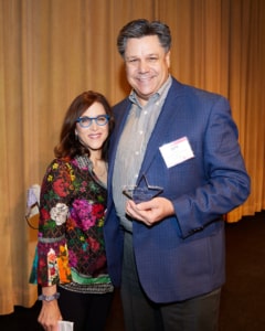 Laura Matalon and Jeff Hovorka pose for a photo