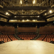 Inside the Wolf Theatre with a view from onstage looking out