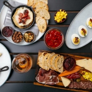 A table filled with charcuterie plates