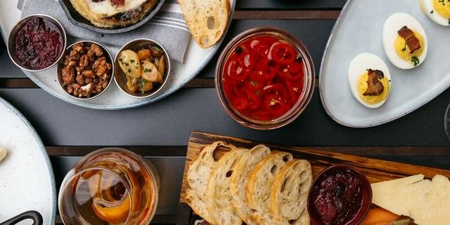 A table filled with charcuterie plates