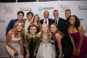 The Lead Actor and Actress nominees pose for a photo with John Ekeberg