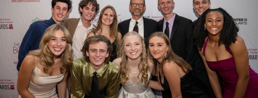 The Lead Actor and Actress nominees pose for a photo with John Ekeberg