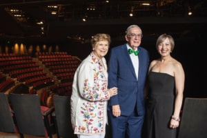 Martin and Jo Semple pose for a photo with DCPA President and CEO Janice Sinden