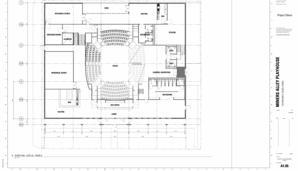 A rendering of the interior of the playhouse with the theatre in the round