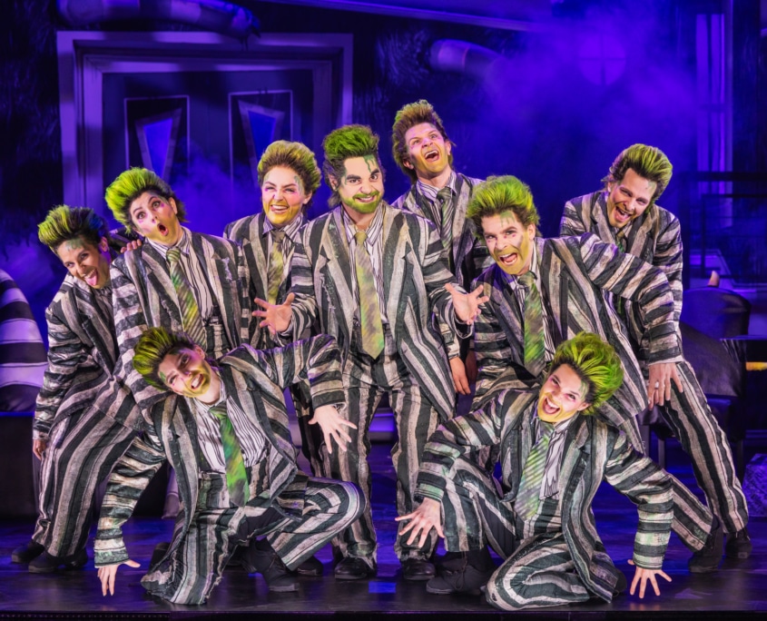 Ryan Stajmiger (Beetlejuice) and Beetlejuice North American Touring Company. Photo by Matthew Murphy, 2026.