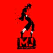 MJ drawing of Michael Jackson side view dancing black on red background with white socks