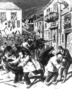 An illustration of the Chinatown Riot