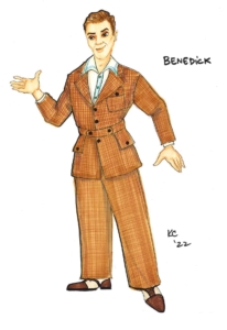 Costume rendering of Benedick in Much Ado About Nothing