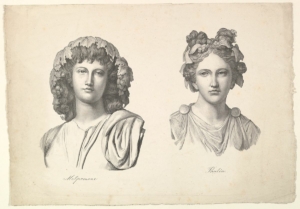 A sketch of two women, Melpomene and Thalia