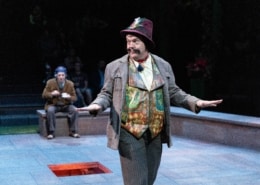 A man gestures onstage in Much Ado About Nothing