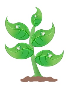 Clip art of a growing plant