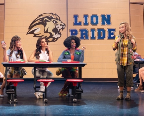 Pictured (L-R): Jasmine Rogers (Gretchen Wieners), Nadina Hassan (Regina George), Morgan Ashley Bryant (Karen Smith) and English Bernhardt (Cady Heron) Credit: © 2022 Jenny Anderson