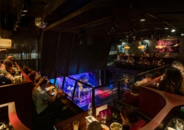 A number of patrons seated in Ophelia's Electric Soapbox