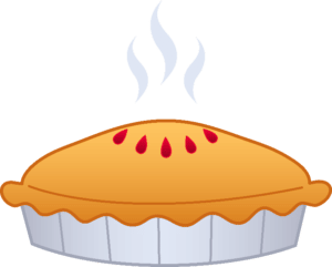 Clip art of a steaming pie