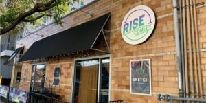 The exterior of RISE Comedy Denver