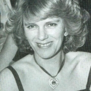 Black and white photograph of Camilla Shand