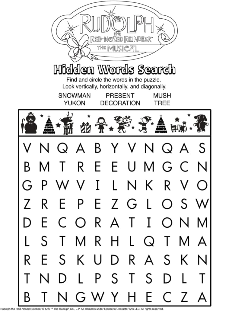 Rudolph the Red-Nosed Reindeer word search