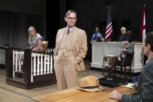 Atticus Finch speaks in the courtroom in To Kill a Mockingbird