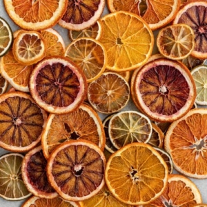 Slices of dried citrus fruit