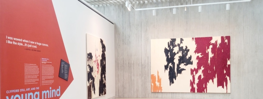 An exhibit hall inside the Clyfford Still Museum