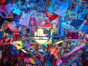 A musical instrument installation at Meow Wolf Convergence Station