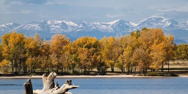 A view over the water at Cherry Creek State Park