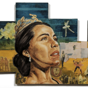 A collage and portrait of ballet dancer Maria Tallchief by artist Adri Norris