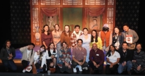 UC Denver Students and the cast of The Chinese Lady pose for a photo together onstage