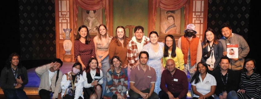 UC Denver Students and the cast of The Chinese Lady pose for a photo together onstage