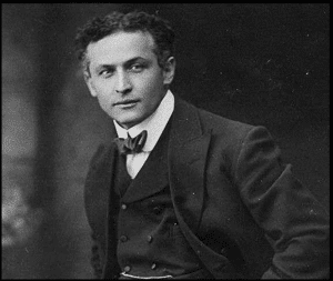 A portrait of the magician Harry Houdini