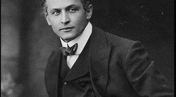 A portrait of the magician Harry Houdini