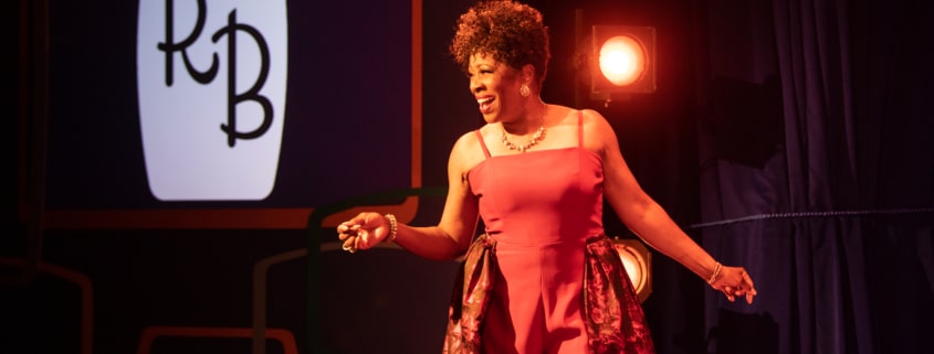 Sheryl McCallum poses onstage as she sings in Miss Rhythm - The Legend of Ruth Brown