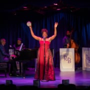 Sheryl McCallum poses as she sings onstage in Miss Rhythm - The Legend of Ruth Brown