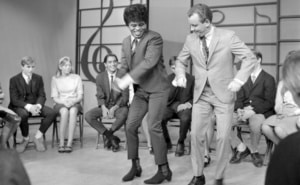 Lloyd Thaxton dances with a guest