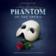 Show logo for Andrew Lloyd Webber's Phantom of the Opera featuring a white mask and a red rose on a dark blue background