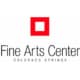 Red box with white center above the words "Fine Arts Center Colorado Springs"