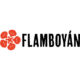 A red flower next to the word "Flamboyán"