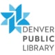 Denver Public Library logo with abstract blue geometric design and modern text layout.