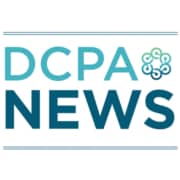An image in various shades of teal that says DCPA News and includes the circular logo of the Denver Center for the Performing Arts