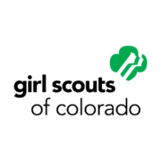 Girl Scouts of Colorado logo with a green trefoil symbol containing silhouettes of three faces.