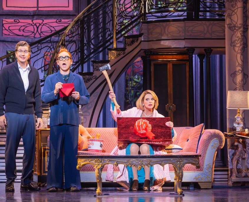 Ken Marino as Ernest Menville, Michael Buchanan as Stefan and Jackie Burns as Madeline Ashton in the North American Tour of Death Becomes Her. Photo by Matthew Murphy for MurphyMade Ken Marino as Ernest Menville, Michael Buchanan as Stefan and Jackie Burns as Madeline Ashton in the North American Tour of Death Becomes Her. Photo by Matthew Murphy for MurphyMade