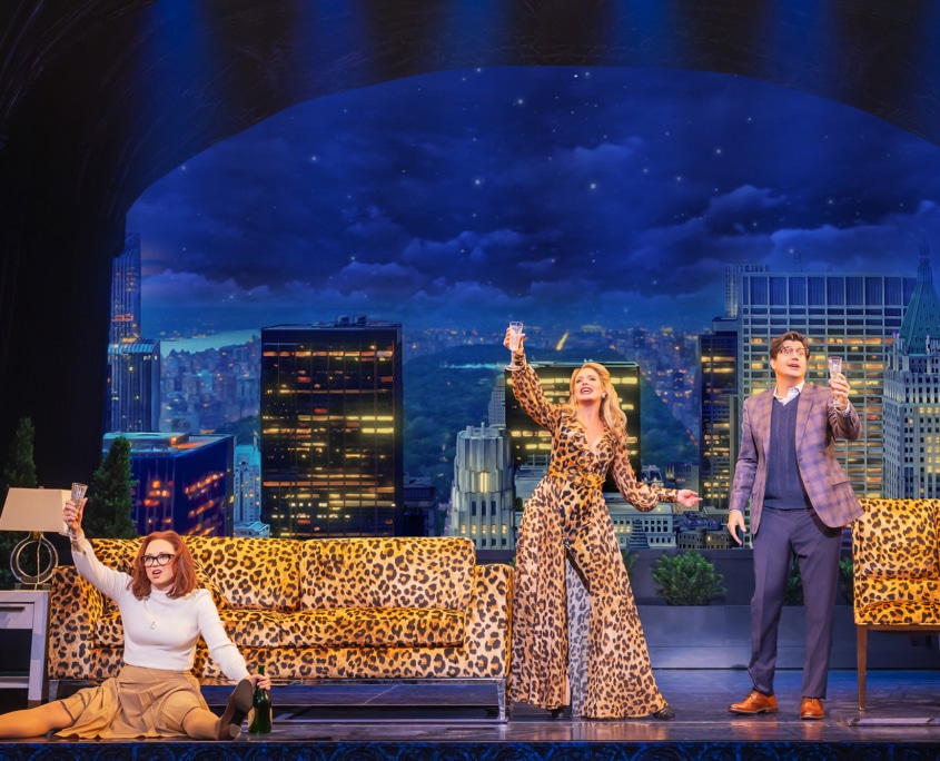 Kristen Beth Williams as Helen Sharp, Jackie Burns as Madeline Ashton, and Ken Marino as Ernest Menville in the North American Tour of Death Becomes Her. Photo by Matthew Murphy for MurphyMade Kristen Beth Williams as Helen Sharp, Jackie Burns as Madeline Ashton, and Ken Marino as Ernest Menville in the North American Tour of Death Becomes Her. Photo by Matthew Murphy for MurphyMade